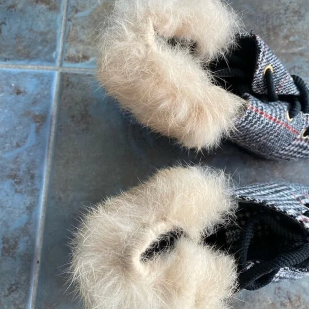 Plaid Sherpa Heel Loafers - Picture 3 of 5